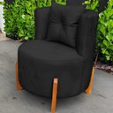 Ver imagem 4 de Kit Decorativo Sofá Curvo Orgânico + 01 Puff e Poltrona Luna Boucle Chumbo - Montanaris Decor
