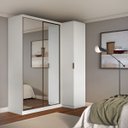 Ver imagem 1 de Guarda Roupa de Canto Porta de Correr 3 Portas 2 Espelhos Altezza Belmax:branco