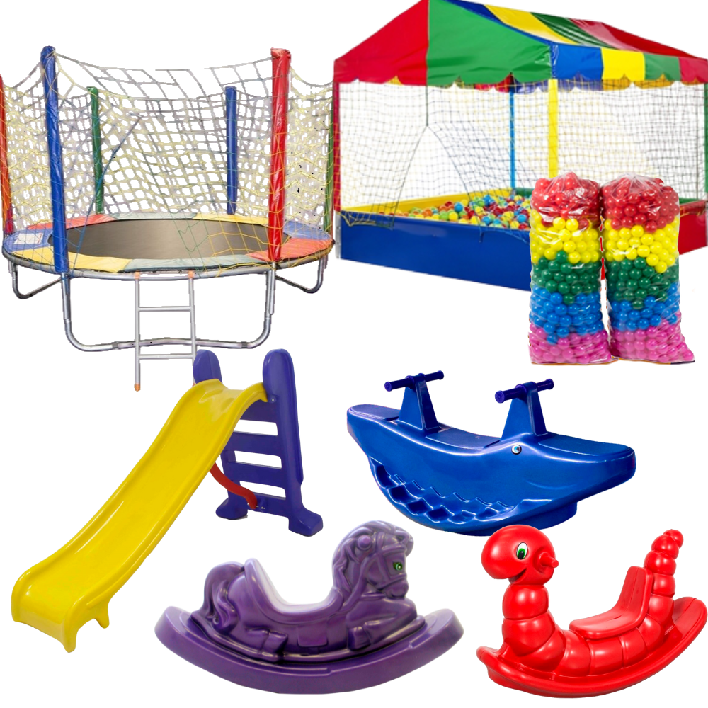 Playground Completo Piscina de Bolinhas e Pula Pula Grande+escorregador de Criança até 7 Anos+500 Bo