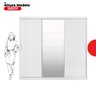 Guarda Roupa Casal com Espelho 3 Portas de Correr 100% MDF London Branco - 11