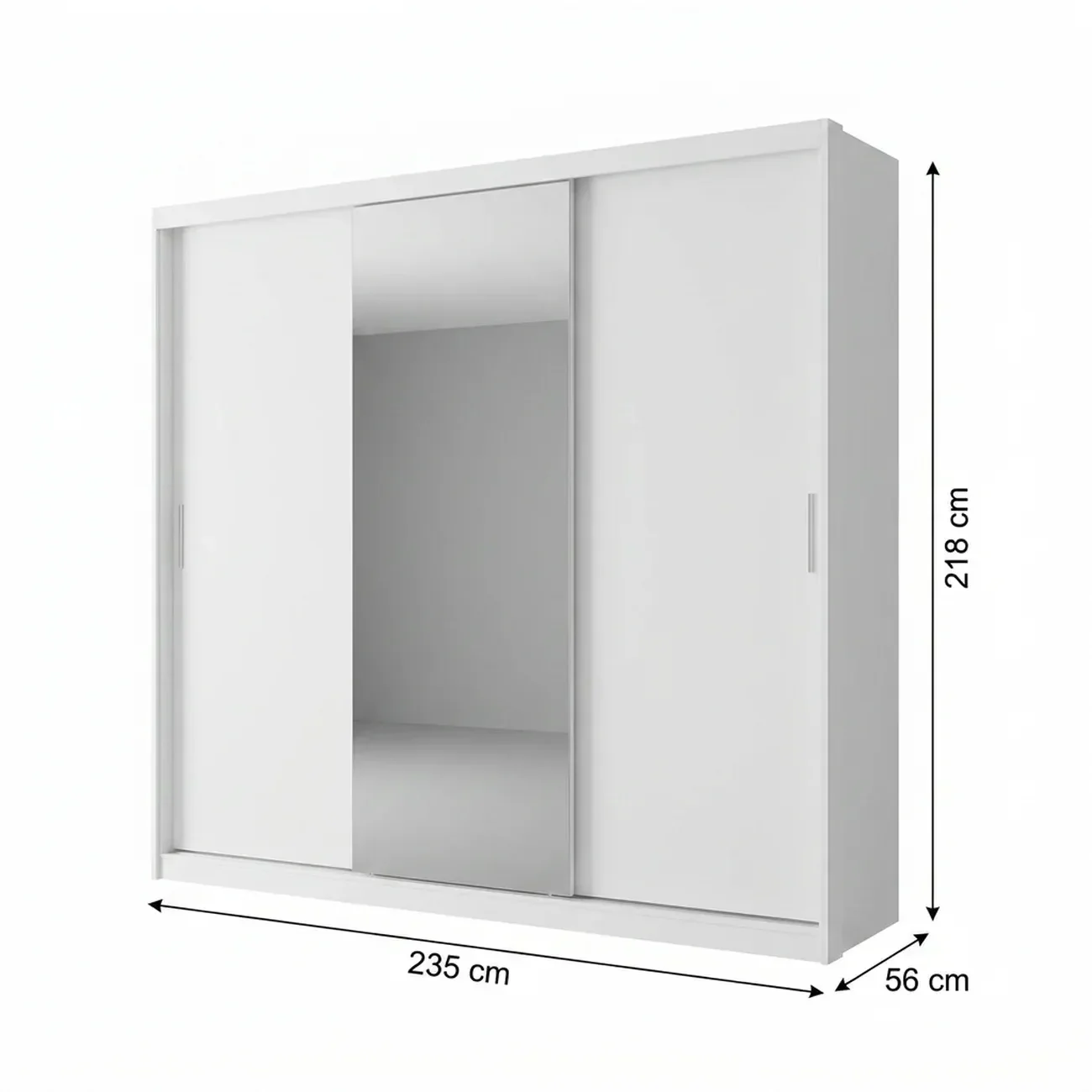 Ver imagem 3 de Guarda Roupa Casal com Espelho 3 Portas de Correr 100% MDF London Branco Yescasa