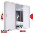 Ver imagem 3 de Guarda Roupa Casal com Espelho 3 Portas de Correr 100% MDF London Branco Yescasa