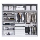 Ver imagem 4 de Guarda Roupa Casal com Espelho 3 Portas de Correr 100% MDF London Branco Yescasa