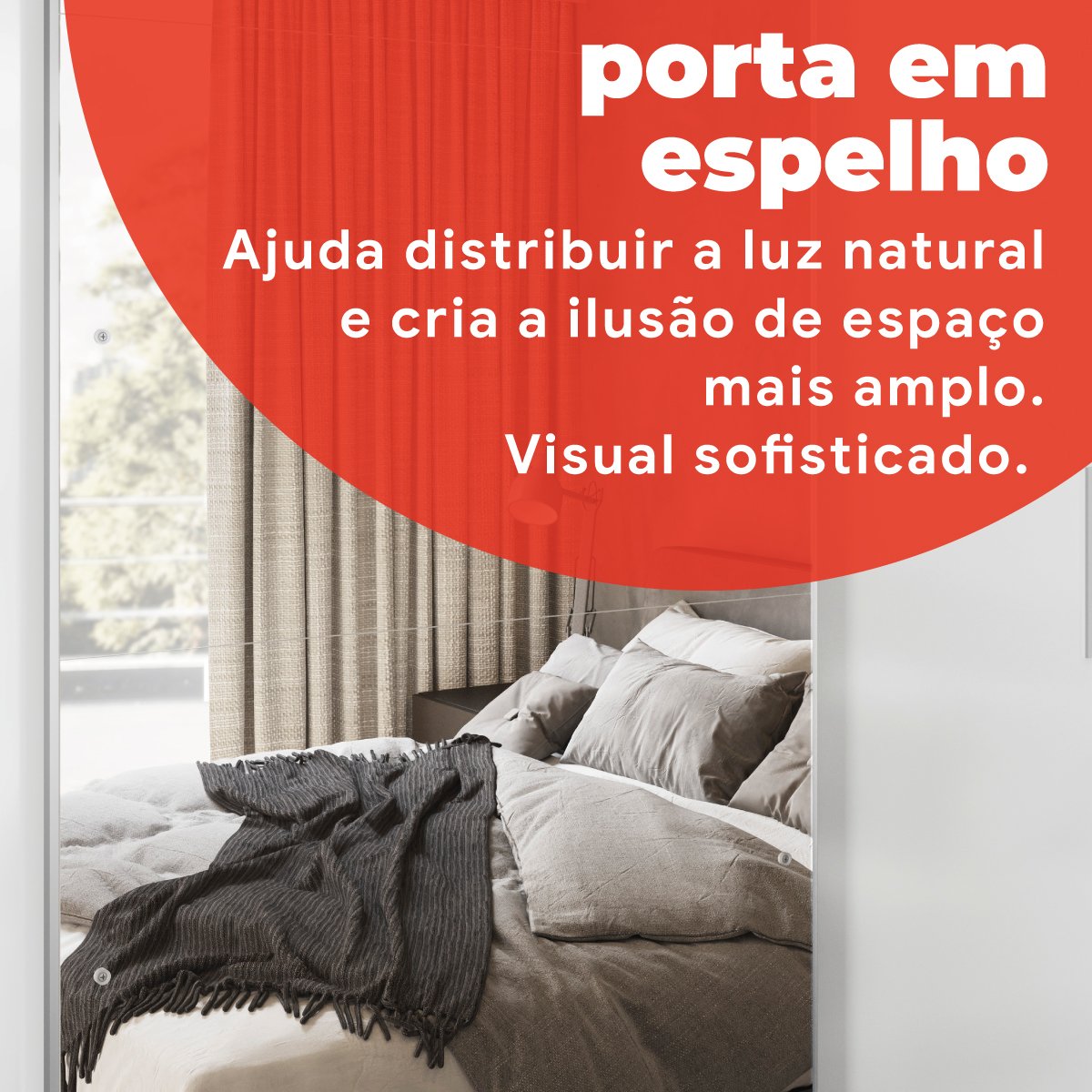 Guarda Roupa Casal com 3 Portas e 1 com 4 Espelhos 100% MDF London Yescasa - 8