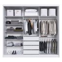 Ver imagem 4 de Guarda Roupa Casal com Espelho 3 Portas de Correr 100% MDF London Branco Yescasa
