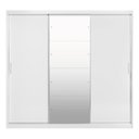Ver imagem 2 de Guarda Roupa Casal com Espelho 3 Portas de Correr 100% MDF London Branco