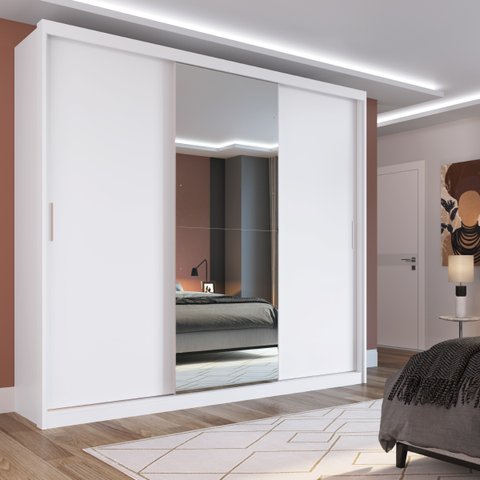 Guarda Roupa Casal com 3 Portas e 1 com 4 Espelhos 100% MDF London Yescasa