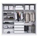 Ver imagem 4 de Guarda Roupa Casal com Espelho 3 Portas de Correr 100% MDF London Branco