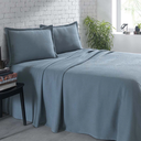 Ver imagem 1 de Kit Colcha Casal Dohler Piquet Liso Azul 100% Algodão 3 Pçs