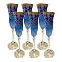 Ver imagem 1 de Jogo com 6 Taças em Cristal Azul para Flute 23x7cm