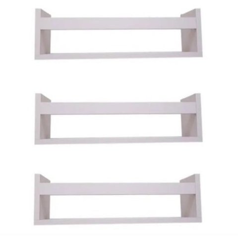 Kit 2 Prateleiras 40cm Livro Infantil Mdf Branco C/parafusos