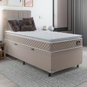 Ver imagem 3 de Cama Box Baú Solteiro com Colchão D45 Pillow Top 88x188 cm - Bege