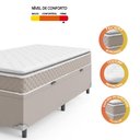 Ver imagem 2 de Cama Box Baú Solteiro com Colchão D45 Pillow Top 88x188 cm - Bege