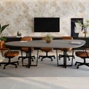 Ver imagem 7 de Mesa de Reunião Orgânica 2,70MX1,60m com Pés em Metal e Tampo Bipartido F5 Corporate Cinza/Preto