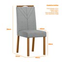 Ver imagem 2 de Cadeira para Mesa de Jantar Anitta Kit 2 Peças Ype Linho Cinza Claro – New Ceval