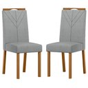 Ver imagem 1 de Cadeira para Mesa de Jantar Anitta Kit 2 Peças Ype Linho Cinza Claro – New Ceval