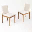 Ver imagem 6 de Mesa Jantar Redonda 105cm e 4 Cadeiras Estofadas em Linho Cor:off White com Freijó e Linho 2019/