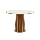 Ver imagem 4 de Mesa Jantar Redonda 105cm e 4 Cadeiras Estofadas em Linho Cor:off White com Freijó e Linho 2019/