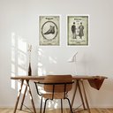 Ver imagem 1 de Kit 2 Quadros Vintage Moda Masculina 24x18cm:moldura Branca