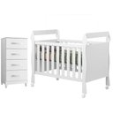 Ver imagem 1 de Berço Americano Mini Cama Soninho com Cômoda Mobi 4 Gavetas Branco Flex - Móveis Albatroz