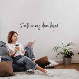 Adesivo Decorativo Frase Música Sente a Paz Desse Lugar Decoração Ambiente - 2