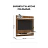 Painel com Suporte para TV Ripado em 3D até 40 Polegadas:Ripado 3D Off White - 3