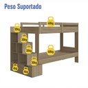 Ver imagem 4 de Beliche Infantil com Escada, Nichos e Gavetas Bi001 Linha Infanto Aveiro Oak Completa Móveis