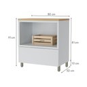 Ver imagem 4 de Balcão Modular para Forno e Microondas Nesher Marquesa Mdf 1 Gaveta Branco Marrom