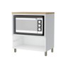 Balcão Modular para Forno e Microondas Nesher Marquesa Mdf 1 Gaveta Branco Marrom - 3