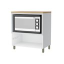 Ver imagem 3 de Balcão Modular para Forno e Microondas Nesher Marquesa Mdf 1 Gaveta Branco Marrom