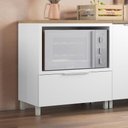 Ver imagem 2 de Balcão Modular para Forno e Microondas Nesher Marquesa Mdf 1 Gaveta Branco Marrom