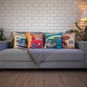 Ver imagem 2 de Kit com 4 Capas para Almofadas Decorativas Abstrato Retrô Carros