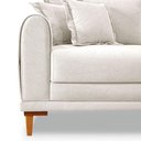 Ver imagem 6 de Sofá Living 2 Lugares 1,80m Livia Bouclê Off White Pés de Madeira - Pallazio