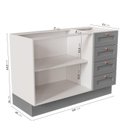 Ver imagem 3 de Balcão para Pia 120cm sem Tampo Arizona CabeCasa MadeiraOriginals Branco/Cinza