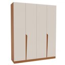 Ver imagem 2 de Guarda-roupa Casal Porto 4 Portas 4 Gavetas Freijó/creme - Politorno