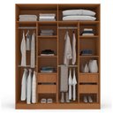 Ver imagem 3 de Guarda-roupa Casal Porto 4 Portas 4 Gavetas Freijó/creme - Politorno