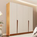 Ver imagem 1 de Guarda-roupa Casal Porto 4 Portas 4 Gavetas Freijó/creme - Politorno