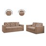 Conjunto Sofá 2 e 3 Lugares Grécia Suede:Bege - 2