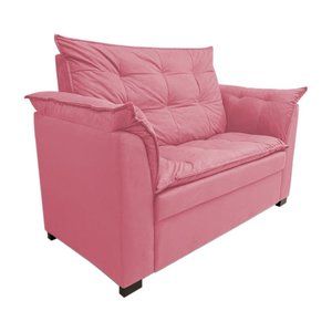 Sofá Namoradeira Dandara 2 Lug Decorativa Para Sala Suede:Rosa
