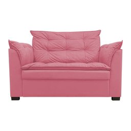 Sofá Namoradeira Dandara 2 Lug Decorativa Para Sala Suede:Rosa - 2
