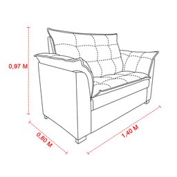 Sofá Namoradeira Dandara 2 Lug Decorativa Para Sala Suede:Rosa - 5