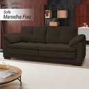 Ver imagem 2 de Sofá Decorativo Sala de Estar Marselha Fixo 2 Lugares 175cm Couro Capuccino - Mozzelar