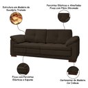 Ver imagem 3 de Sofá Decorativo Sala de Estar Marselha Fixo 2 Lugares 175cm Couro Capuccino - Mozzelar