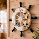 Ver imagem 3 de Timão de Parede Marinheiro Decoração Casa Praia Náutica 23cm