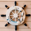 Ver imagem 4 de Timão de Parede Marinheiro Decoração Casa Praia Náutica 23cm