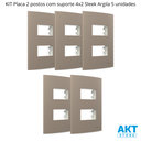 Ver imagem 2 de Kit 5 Placa 2 Postos com Suporte Cor Argila Sleek Margirius Cor:argila
