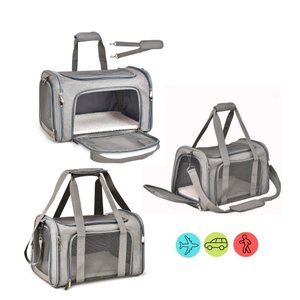 Bolsa De Transporte Pet Avião Para Cachorro Gato Duke e Dixie Cinza