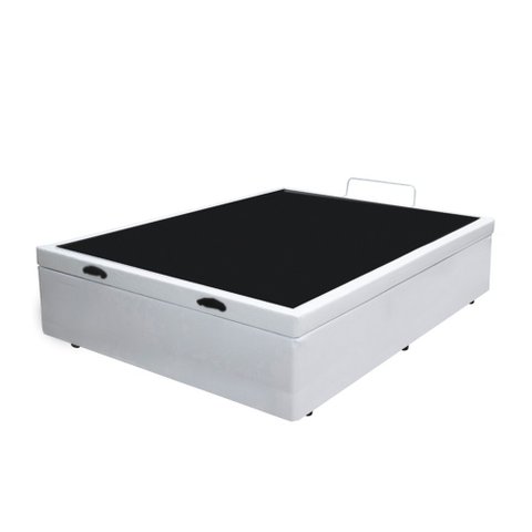 Base Box Bau Casal Premium Santo Box Sintético 47x138x188:branco