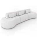 Ver imagem 1 de Sofá 5 Lugares Orgânico para Sala Living 366cm Vasti M03 Bouclê Cru - Lyam Decor