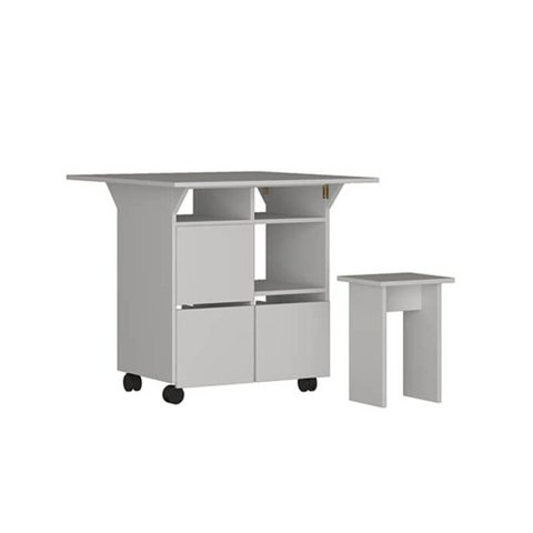 Mesa Tampo Dobrável 4 Bancos 80 Cm Branco B100